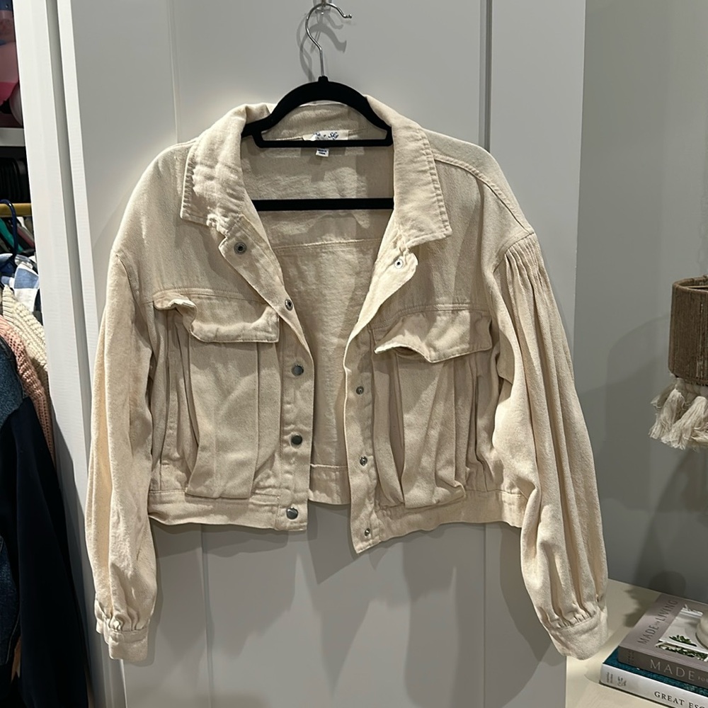 Cream Denim Jacket